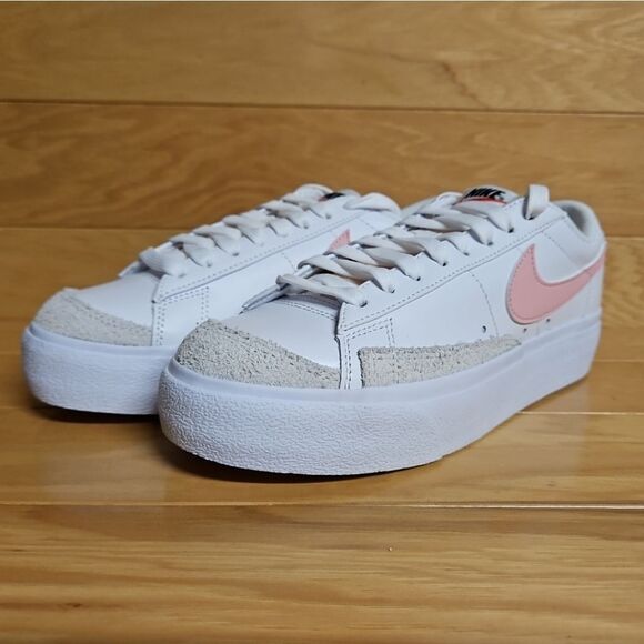 Nike Blazer Low Platform Womens White Pink Glaze Shoe DJ0292-103 - Picture 6 of 12